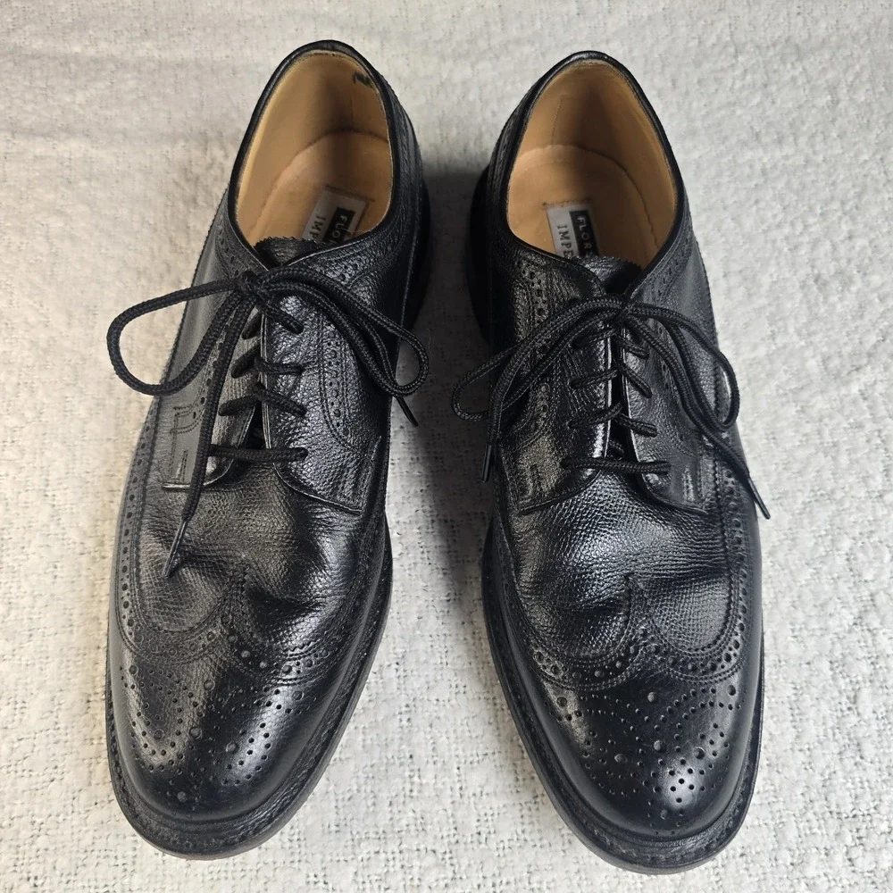 Florsheim Imperial Kenmoor Long Wing 17109 -78 Wing Tip Black Size 10D